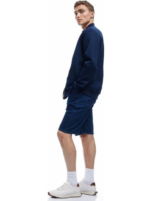 Koton Beli Bağcıklı Bermuda Slim Fit Jean Şort