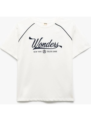 Koton Bisiklet Yaka Kısa Kollu Nakışlı Pamuklu Tişört