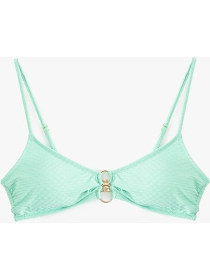 Koton Astarlı Aksesuar Detaylı Dokulu Askılı Bikini Üstü