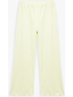 Koton Viskon Karışımlı Beli Lastikli Geniş Paça Pantolon