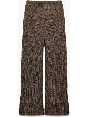 Koton Beli Lastikli Dokulu Geniş Paça Pantolon