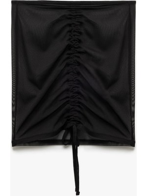 Koton Bağlama Detaylı Drapeli Tül Mini Pareo Etek