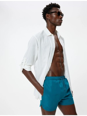 Koton Deniz Şortu Kısa Oversize Beli Bağcıklı Cep Detaylı