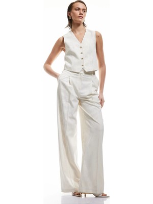 Koton Cepli Pile Detaylı Yüksek Bel Palazzo Pantolon