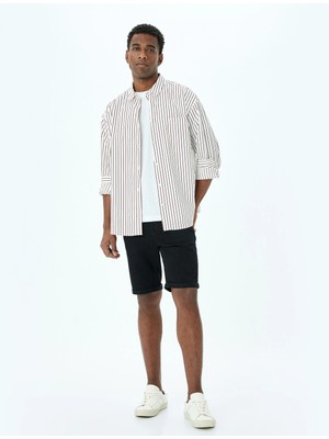 Koton Slim Fit Cep Detaylı Bermuda Kot Şort