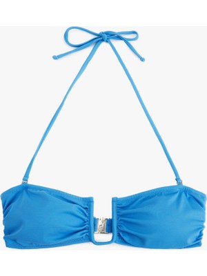Koton Metal Aksesuarlı Çıkarılabilir Askılı Straplez Bikini Üstü