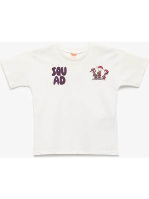 Koton Lisanslı Kısa Kollu Bisiklet Yaka Pamuklu Arkası Baskılı Snoopy Tişört