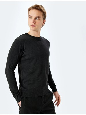 Koton Bisiklet Yaka Uzun Kollu Basic Yün Karışımlı Triko Kazak