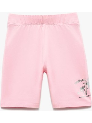 Koton Pamuklu Beli Lastikli Palmiye Baskı Detaylı Şort