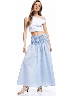 Koton Pamuklu Fiyonk Detaylı Yüksek Bel Gipeli Midi Kloş Etek