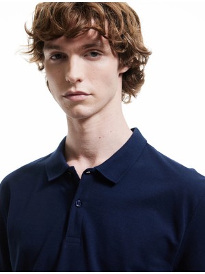 Koton Kısa Kollu Pamuklu Pike Kumaş Polo Yaka Slim Fit Tişört