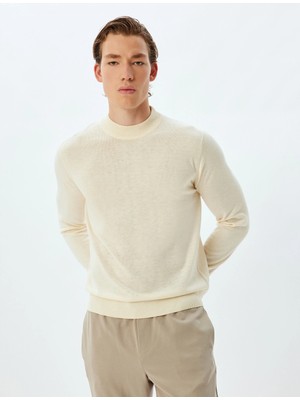 Koton Triko Kazak Dik Yaka Basic Yün Karışımlı