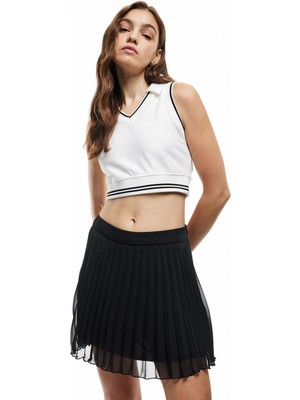 Koton Pileli Astarlı Şifon Mini Etek