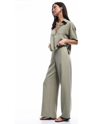 Koton Modal Cupro Kumaş Yüksek Bel Geniş Paça Pantolon