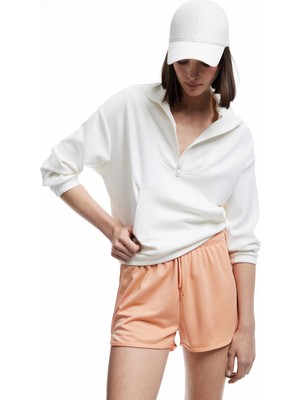 Koton Yüksek Bel Rahat Kalıp Bağcıklı Mini Spor Şort