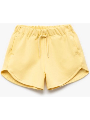 Koton Viskon Kumaş Karışımlı Beli Lastikli Bağlamalı Cepli Mini Şort