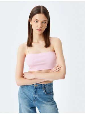 Koton Fitilli Ip Askılı Slim Fit Crop Kadın Atlet