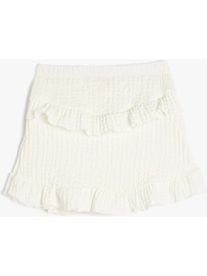 Koton Fırfır Detaylı Dokulu A Kesim Mini Etek