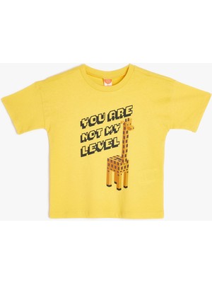 Koton Oyun Temalı Baskılı Pamuklu Kısa Kollu Tişört