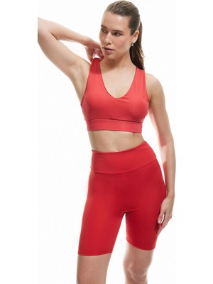 Koton Yüksek Bel Slim Fit Biker Spor Tayt