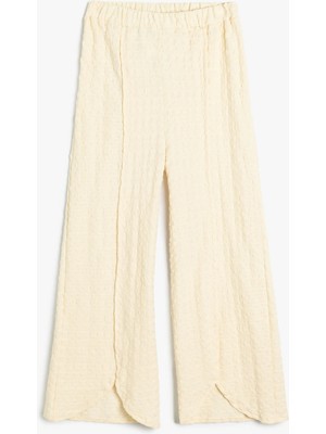 Koton Palazzo Pantolon Yırtmaç Detaylı Beli Lastikli