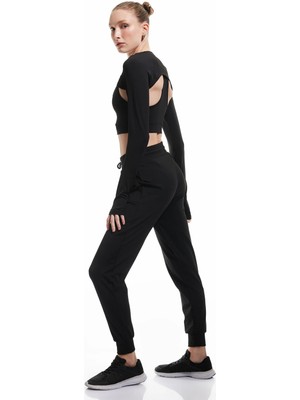 Koton Yüksek Bel Rahat Kalıp Bağcıklı Cepli Jogger Eşofman Altı