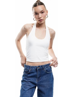Koton Pamuklu Halter Yaka Kolsuz Crop Atlet