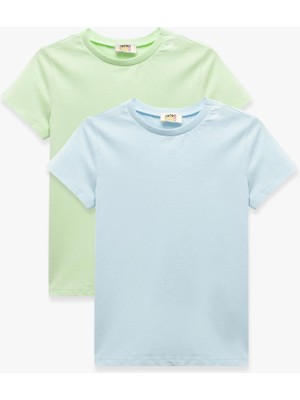 Koton Bisiklet Yaka Kısa Kollu Pamuklu 2'li Basic Tişört Seti