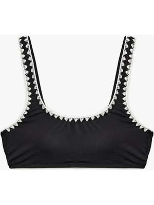 Koton Astarlı Hafif Destekli Kroşe Detaylı U Yaka Bralet Bikini Üstü