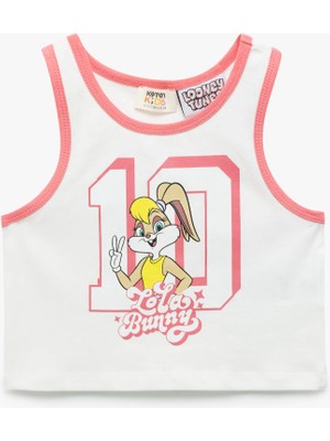 Koton Pamuklu Lisanslı Bisiklet Yaka Baskılı Lola Bunny Atlet
