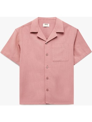 Koton Pamuklu Düğmeli Tek Cepli Kısa Kollu Basic Gömlek