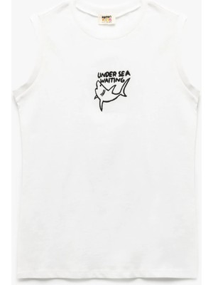 Koton Bisiklet Yaka Köpek Balığı Nakış Detaylı Pamuklu Atlet