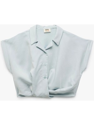 Koton Düğme Detaylı Modal Karışımlı Kolsuz Crop Gömlek