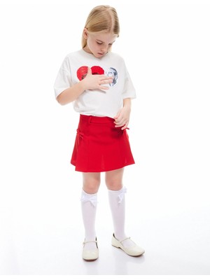 Koton Kısa Kollu Bisiklet Yaka Kalpli Pullu Payetli Atatürklü Tişört