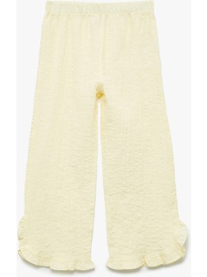 Koton Crinkle Fırfır Detaylı Beli Lastikli Geniş Paça Pantolon