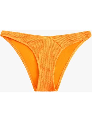 Koton Asimetrik Bel Detaylı Dokulu Brazilian Bikini Altı