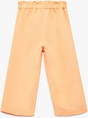 Koton Beli Lastikli Yüksek Bel Keten Karışımlı Pantolon