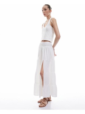 Koton Gipeli Asimetrik Rahat Kesim Katlı Uzun Etek