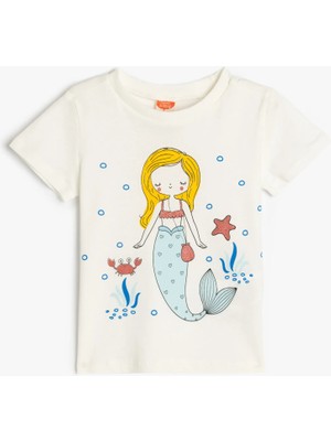 Koton  Ekru Kız Bebek T-Shirt 5SMG10022AK