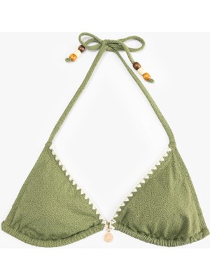 Koton Astarlı Kroşe Detaylı Boncuklu Üçgen Bikini Üstü