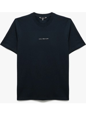 Koton Bisiklet Yaka Kısa Kollu Regular Fit Pamuklu Arkası Baskılı Tişört