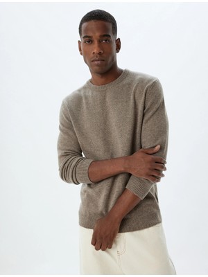 Koton Triko Kazak Basic Bisiklet Yaka Viskon Yün Karışımlı