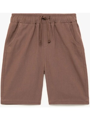 Koton Beli Bağcıklı Pamuklu Cep Detaylı Basic Bermuda Şort