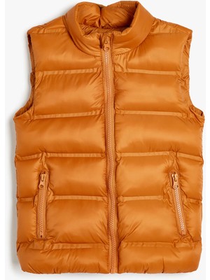 Koton Şişme Yelek Dik Yaka Fermuarlı Cepli