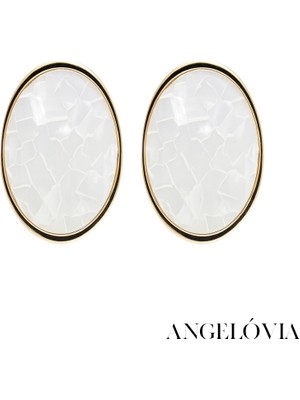 Minimal Oval Formlu Çelik Küpe