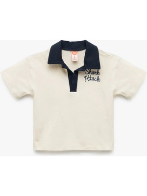 Koton Pamuklu Baskılı Kısa Kollu Polo Yaka Tişört