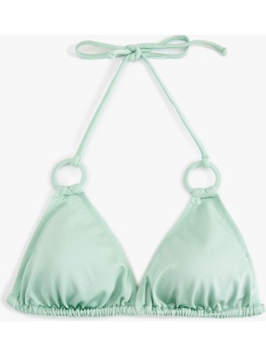 Koton Aksesuar Detaylı Boyundan Bağlamalı Üçgen Bikini Üstü