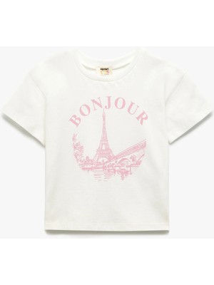 Koton Bisiklet Yaka Kısa Kollu Pamuklu Baskılı Tişört