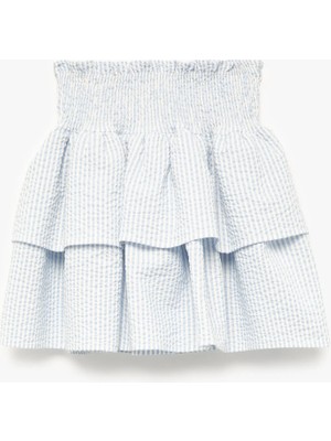 Koton Gipe Detaylı Pötikareli Katlı Fırfırlı Etek