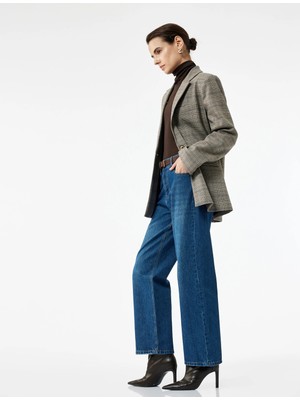 Koton Pamuklu Düz Paça Cepli Jean Pantolon - Straight Jeans